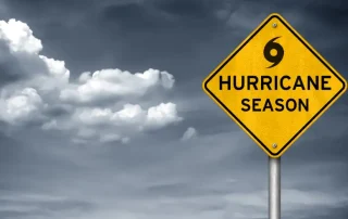 Hurricane season warning sign.